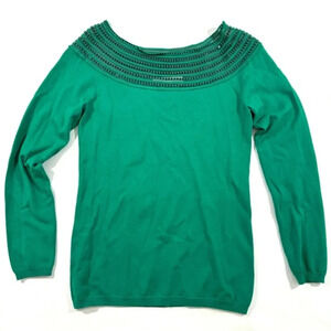 Boston Proper Sweater Glass Bead Trim Details